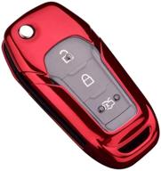 🔑 soft rubber key fob cover for ford | 360° protection ford key case | dazzling cool design | fit for ford keychain | compatible with ford f150 f250 15-19, fusion, mondeo, s-maxedge, fecosport, ford edge logo