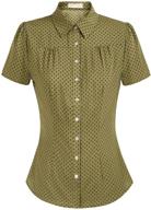 👚 belle poque retro polka dot short sleeve blouse for women - 1950s style polka dots shirt tops logo