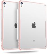 🔍 tineeowl ipad air 4 case 10.9 inch 2020, slim clear case with apple pencil charging support and touch id, tpu bumper (pink/matte back) logo