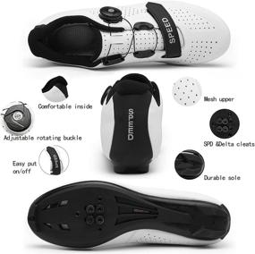 img 1 attached to 🚴 Premium Unisex Road Bike Cycling Shoes with Rotating Buckle for Quick Lock Cleat – Ideal for Peloton, SPD & Lock Arc Delta Indoor Racing Bikes