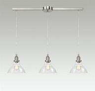 eul vintage pendant lamp with clear glass shades - brushed nickel industrial island lighting, 3 light логотип