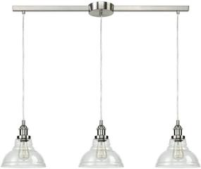 img 1 attached to EUL Vintage Pendant Lamp with Clear Glass Shades - Brushed Nickel Industrial Island Lighting, 3 Light