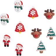 christmas delight: 5 pairs festive earrings set for girls - xmas santa, snowman, deer, tree & bell stud earrings - perfect holiday gift for women and kids logo