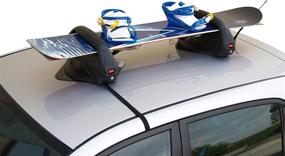 img 3 attached to 🏔️ Menabo Aconcagua 3.0 Magnetic Ski Rack - Securely Holds 3 Skis or 2 Snowboards, Black | 19.6 x 17.3 x 8.6