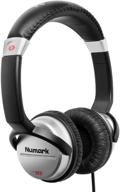 numark hf125 dj headphones: ultra-portable & professional with 6ft cable, 40mm drivers for enhanced response, and closed-back design for superior noise isolation logo