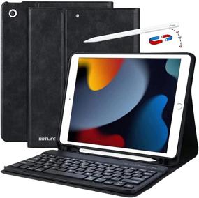 img 4 attached to iPad Case Keyboard 10.2 inch 9th and 8th 7th Generation 2021/2020/2019 | Magnetic Detachable 📱 Bluetooth Keyboard Case for iPad 9/8 | Auto Sleep/Wake | Leather Cover with Pencil Holder and Keyboard