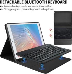 img 1 attached to iPad Case Keyboard 10.2 inch 9th and 8th 7th Generation 2021/2020/2019 | Magnetic Detachable 📱 Bluetooth Keyboard Case for iPad 9/8 | Auto Sleep/Wake | Leather Cover with Pencil Holder and Keyboard