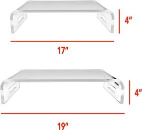 img 2 attached to Adorox 12mm Heavy Duty 17'' Monitor Stand Riser: Ideal PC Desk Stand for Keyboard, Multi-Media, Laptop, Printer, TV Screen – Increase Storage & Organization