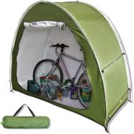 🚲 huakastro foldable bike shelter: outdoor storage shed for 2 bikes, waterproof oxford bike tent with silver coating - portable backyard tool and lawn mower storage cabinet, ideal for camping - dimensions: 6.5x5.3 ft logo