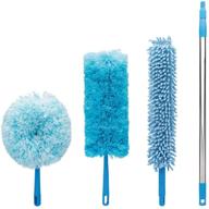 💡 efficient high reach microfiber duster kit with 4ft pole - ideal for high ceilings, ceiling fans, and more! logo