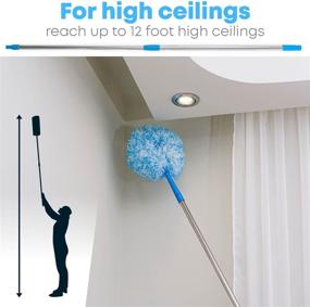 img 2 attached to 💡 Efficient High Reach Microfiber Duster Kit with 4ft Pole - Ideal for High Ceilings, Ceiling Fans, and More!