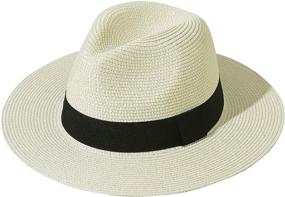 img 4 attached to 👒 JOYEBUY Women's Summer Straw Hat UPF 50+ Foldable Wide Brim Fedora for Sun Protection at Beach