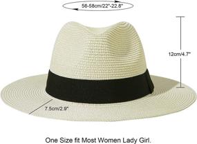 img 3 attached to 👒 JOYEBUY Women's Summer Straw Hat UPF 50+ Foldable Wide Brim Fedora for Sun Protection at Beach