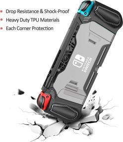 img 2 attached to LeyuSmart Nintendo Switch Dockable Case Cover - Slim Protective TPU Grip with Dock Compatibility, HD Screen Protector & Thumb Caps Included