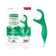 💪 gum-889dd professional clean flossers: extra strong flosser pick with fresh mint - 150 count logo