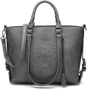 img 4 attached to 👜 Medium Vintage Satchel Handbag with Shoulder Handle – Women's Handbags & Wallets in Satchels