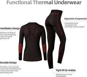 img 1 attached to Women's Thermal Base Layer for Cold Weather - Long Johns for Women