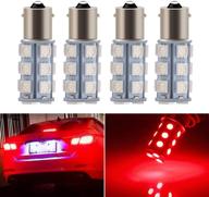 🚦 enhance safety with everbright 1156 ba15s led turn signal light bulbs - red, 1141 1073 7506 base - rv, camper, suv, car backup lamps - pack of 4 logo