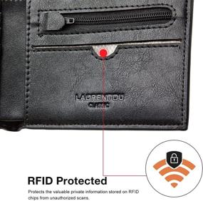 img 1 attached to 👔 LAORENTOU Men's Minimalist Wallets with RFID Blocking – Bifold Design for Cards, Cash, and ID