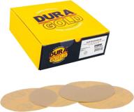 🔆 dura-gold premium 6" gold sanding discs - 400 grit (box of 50) - hook & loop backing sandpaper discs for da orbital sanders, fine-cut abrasive finish - ideal for automotive car paint sanding, woodworking wood projects logo