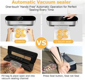 img 1 attached to 🔒 Automatic Vacuum Sealer Machine by FRESKO - 5-in-1 Hands-Free Presets, Powerful 95Kpa Food Saver, Dry & Moist Food Modes, Compact Design with Starter Vacuum Seal Bags
