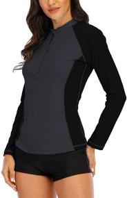 img 2 attached to Halcurt Women's Ruched Sleeved Sunscreen Clothing and Swimwear with Cover Ups