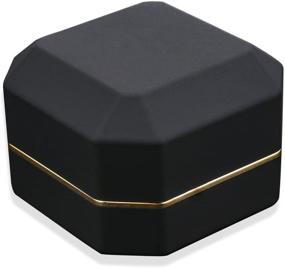 img 3 attached to 🌹 AVESON Luxury Velvet Ring Box with LED Light - Ideal for Wedding Proposal & Engagement Gifts, Black