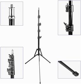 img 3 attached to Компактная портативная стойка для освещения 7ft с обратными ножками для фото- и видеосъемки - PHOCUS.