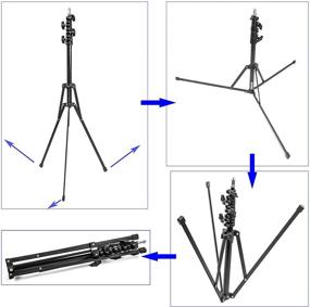 img 2 attached to Компактная портативная стойка для освещения 7ft с обратными ножками для фото- и видеосъемки - PHOCUS.