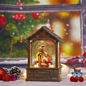 img 2 attached to 🎅 Christmas Snow Globe: Lighted Glittering Snow Globe with Timer, USB/Battery Operated & Christmas Songs for Decoration