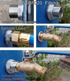 img 1 attached to 🔩 RAINPAL SSBF020 Stainless Steel 304 Bulkhead Tank Fitting (Double Female 1/2” NPT & Male 3/4” NH Garden Hose Threaded) (1)