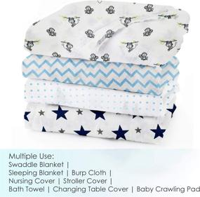 img 3 attached to Large 47 x 47 inches Unisex Baby Swaddle Blanket Pack of 4 - Soft Muslin Swaddle Wrap for Boys and Girls - Neutral Receiving Blanket - KIDO Love