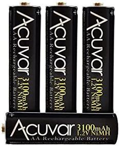 img 2 attached to Acuvar 3100mAh NiMH High 🔋 Capacity AA Rechargeable Batteries (Pack of 4)