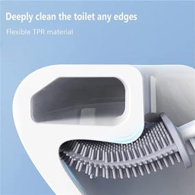 img 3 attached to 🚽 Flexible Silicone Bristles Toilet Bowl Cleaner Brush with Plastic Holder - Deep Cleaning Bathroom Brush for Effective Bathroom Cleaning (White)