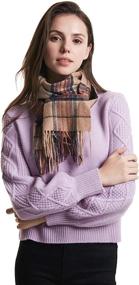 img 3 attached to 🧣 EUREKA Cashmere Reversible Colors Scarf: A Luxurious Women's Accessory