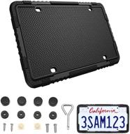 🚗 1 pack silicone license plate frame - black car license plate covers - us car license plate bracket holders - rust-proof, rattle-proof, weather-proof car accessories logo