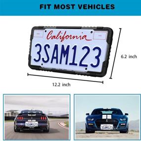img 3 attached to 🚗 1 Pack Silicone License Plate Frame - Black Car License Plate Covers - US Car License Plate Bracket Holders - Rust-Proof, Rattle-Proof, Weather-Proof Car Accessories