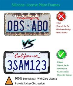 img 2 attached to 🚗 1 Pack Silicone License Plate Frame - Black Car License Plate Covers - US Car License Plate Bracket Holders - Rust-Proof, Rattle-Proof, Weather-Proof Car Accessories