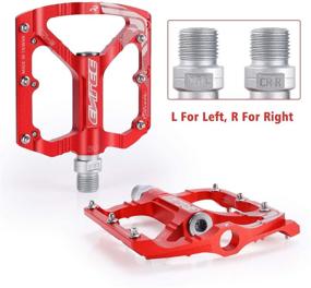 img 1 attached to 🚲 MatyKit S Shape Mountain Bike Pedals: Lightweight, Specialized 9/16" UD Bearings, Ultra Strong Colorful CNC Machined Alloy Bicycle Pedal, Non-Slip, Anodizing Sealed 3-Bearing Cycling Pedals (Red)