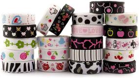 img 1 attached to 🎀 Summer-Ray Printed Grosgrain Ribbon Value Pack - 180 Yards 3/8 Inch