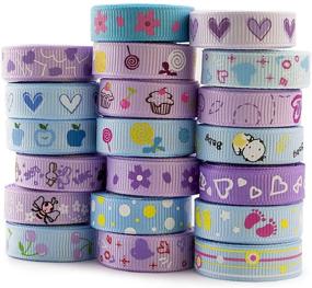 img 2 attached to 🎀 Summer-Ray Printed Grosgrain Ribbon Value Pack - 180 Yards 3/8 Inch