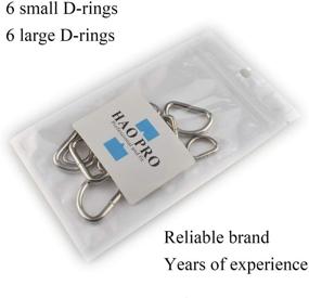 img 3 attached to HPO Premium Welded D-Rings | Heavy Duty Silver Metal Rings | 2 Sizes | Strong & Thick | 12 Pack for Dog Collars, Harnesses, DIY Crafts | Rust Proof