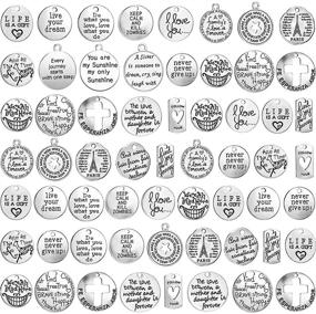 img 4 attached to 60-Piece Word Charms Craft Supplies Kit: Inspirational Pendants 🔮 for Jewelry Making, Crafting Findings Accessory for DIY Necklace Bracelet