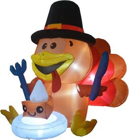 img 1 attached to GOOSH 5 Foot High Thanksgiving Inflatables Decoration