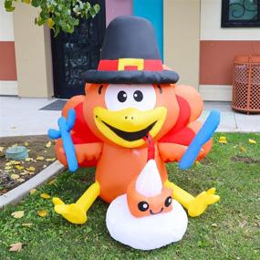 img 4 attached to GOOSH 5 Foot High Thanksgiving Inflatables Decoration