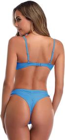 img 2 attached to Padded Brazilian Thong Bikini Swimsuits Women's Clothing