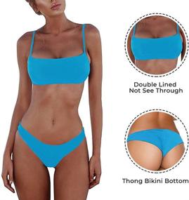 img 3 attached to Padded Brazilian Thong Bikini Swimsuits Women's Clothing