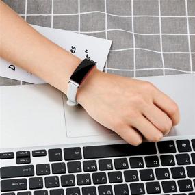 img 1 attached to CAVN (2-Pack) Leather Bands Compatible With Fitbit Inspire 2/Inspire/Inspire HR For Women