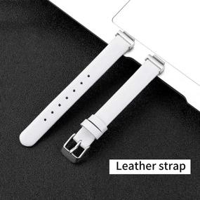 img 3 attached to CAVN (2-Pack) Leather Bands Compatible With Fitbit Inspire 2/Inspire/Inspire HR For Women