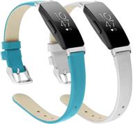 cavn (2-pack) leather bands compatible with fitbit inspire 2/inspire/inspire hr for women logo
